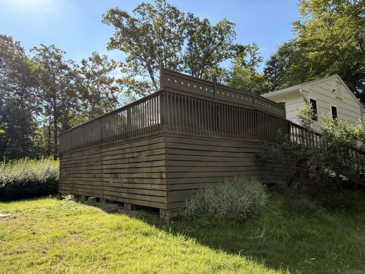 Deck demolition — before Apex Junk Removal completed the work